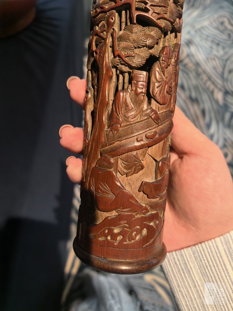 清 竹雕人物香筒 - 图5